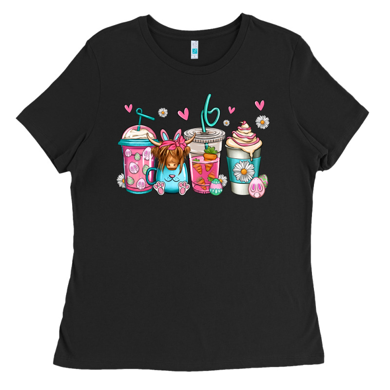 Easter Longhaired Cow Coffee Cups Ladies Tee by Jasminsmagicworld | Teevron