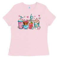 Bubblegum Pink easter longhaired cow coffee cups Ladies Tee - Jasminsmagicworld