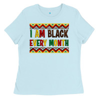Baby Blue i am black every month Ladies Tee - Artiststas