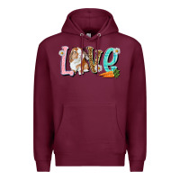 Burgundy Love Easter Rabbit Easter Day Premium Hoodie - HowdyJamesFarm