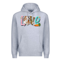 Heather Grey Love Easter Rabbit Easter Day Premium Hoodie - HowdyJamesFarm