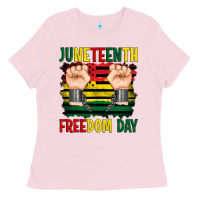Bubblegum Pink juneteenth freedom day Ladies Tee - Artiststas