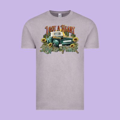 I Got A Heart Like A Truck Western Sunflower Vintage Tee Designed By Nancycooperartshop