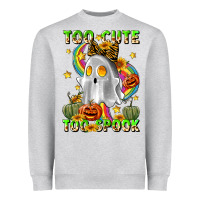 Heather Grey too cute too spook Heavyweight Sweatshirt - LillyAllenDesigns