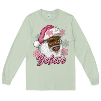 Matcha pink christmas african american santa believe Long Sleeve Tee - RanaPortraitStore