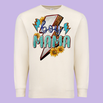 Boy Mama Lightning Bold Mother's Day Premium Sweatshirt Designed By Howdyjamesfarm