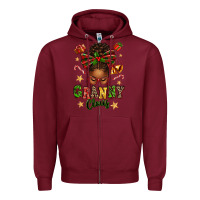 Burgundy granny claus afro messy bun Zipper Hoodie - texasbilliewilder