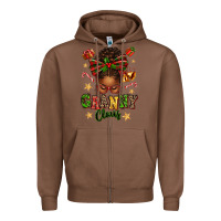 Chestnut granny claus afro messy bun Zipper Hoodie - texasbilliewilder