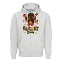 Dove Grey granny claus afro messy bun Zipper Hoodie - texasbilliewilder