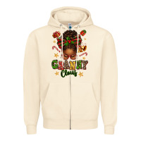 Sandshell granny claus afro messy bun Zipper Hoodie - texasbilliewilder