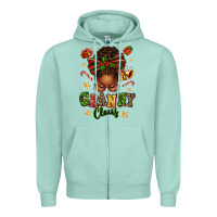 Seafoam granny claus afro messy bun Zipper Hoodie - texasbilliewilder