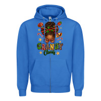 True Royal granny claus afro messy bun Zipper Hoodie - texasbilliewilder