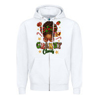 White granny claus afro messy bun Zipper Hoodie - texasbilliewilder