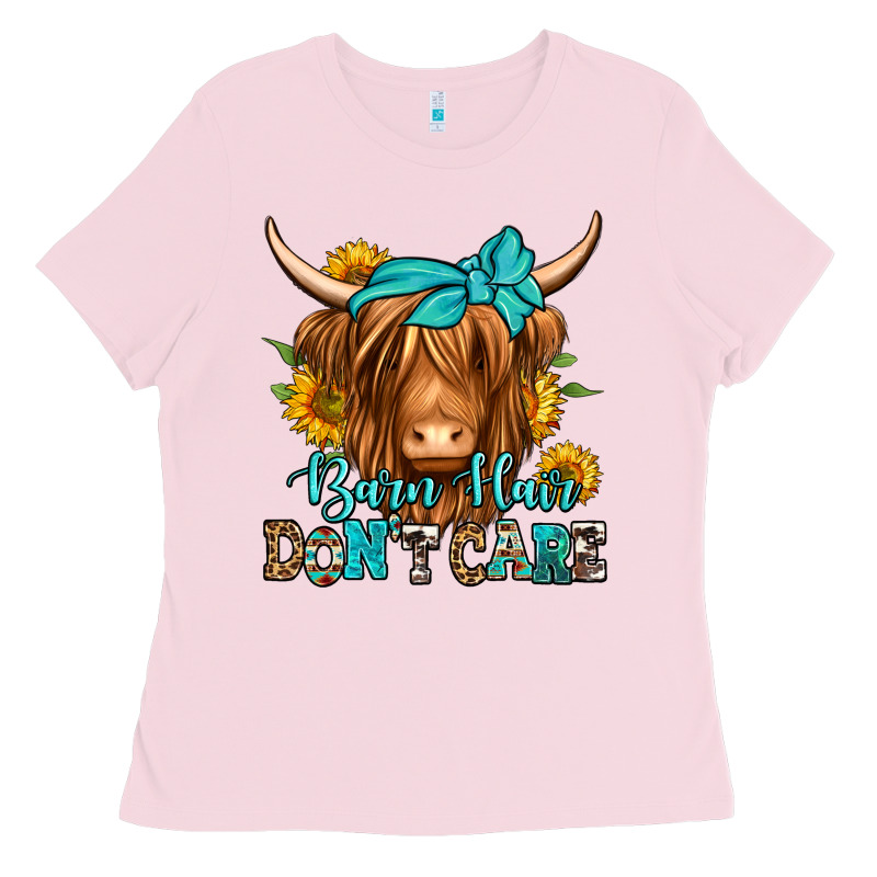 Barn Hair Don't Care Long Haired Cow Ladies Tee by Jasminsmagicworld | Teevron