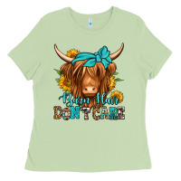 Matcha barn hair don't care long haired cow Ladies Tee - Jasminsmagicworld