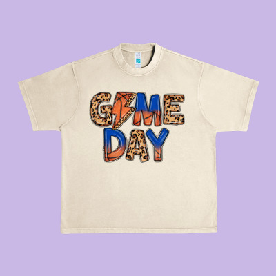 Game Day Basketball Urban Heavy Tee Designed By Maliassmallbusiness