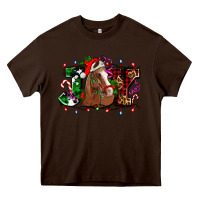 Chocolate Brown joy and horse Christmas Heavy Core Tee - AdoDesignShop