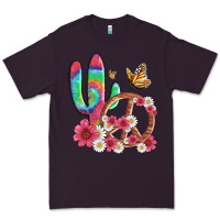 Plum cactus peace sign flowers and butterflys Premium Tee - Artiststas