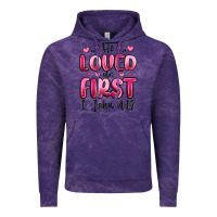 Cloud Purple he loved us first 1 john 4 19 Vintage Hoodie - MaliasSmallBusiness