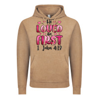 Vintage Coffee he loved us first 1 john 4 19 Vintage Hoodie - MaliasSmallBusiness