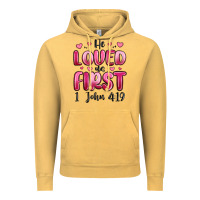 Vintage Mustard he loved us first 1 john 4 19 Vintage Hoodie - MaliasSmallBusiness