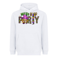 White Mardi Gras party Heavyweight Hoodie - HowdyJamesFarm
