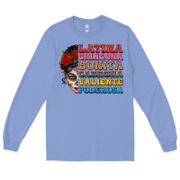 Colony Blue mexican sugar skull latina chingona bonita Long Sleeve Tee - LillyAllenDesigns