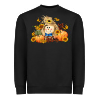 Black fall scarecrow Heavyweight Sweatshirt - LillyAllenDesigns