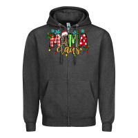 Charcoal Heather mama claus Zipper Hoodie - texasbilliewilder