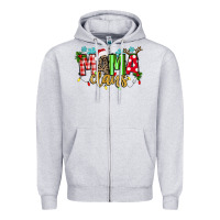Heather Grey mama claus Zipper Hoodie - texasbilliewilder