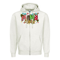 Oatmeal Heather mama claus Zipper Hoodie - texasbilliewilder