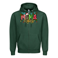 Sports Green mama claus Zipper Hoodie - texasbilliewilder
