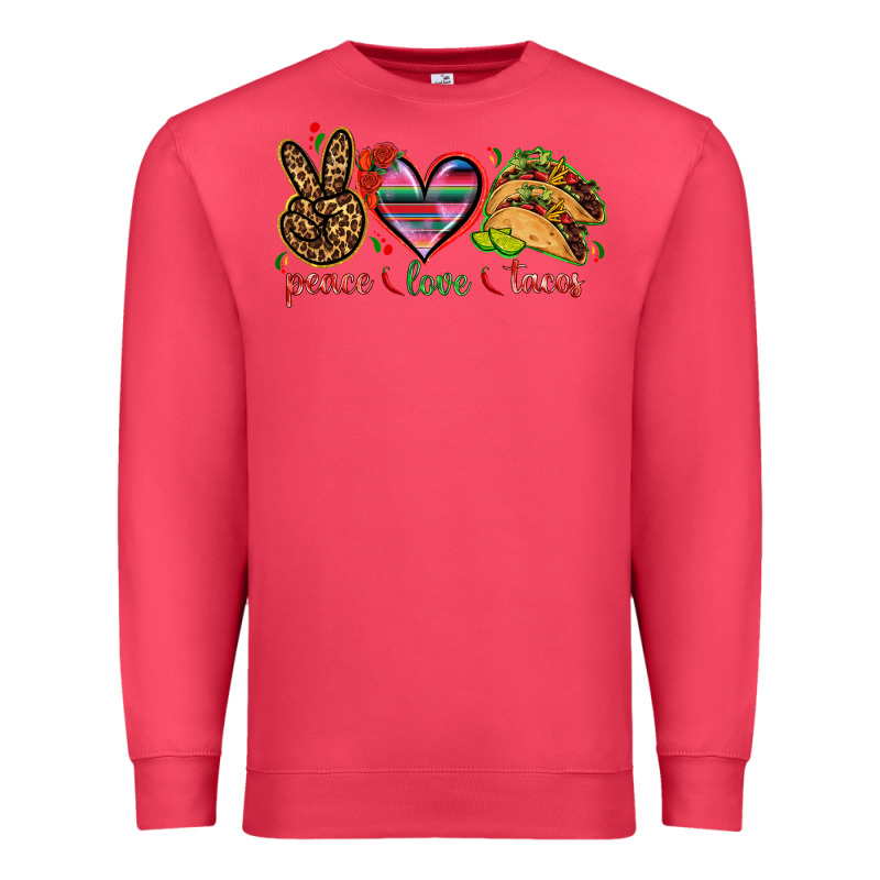 Peace Love Tacos Mexico Premium Sweatshirt by HowdyJamesFarm | Teevron