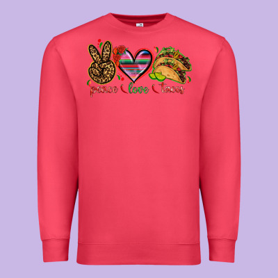 Peace Love Tacos Mexico Premium Sweatshirt Designed By Howdyjamesfarm