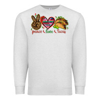 Oatmeal Heather Peace love tacos Mexico Premium Sweatshirt - HowdyJamesFarm