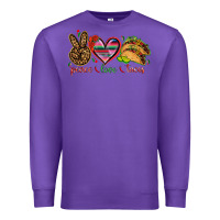 Purple Peace love tacos Mexico Premium Sweatshirt - HowdyJamesFarm