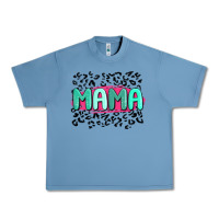 Pebble Blue mama leopard Urban Heavy Tee - MaliasSmallBusiness
