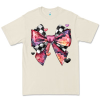 Bone coquette bow floral checkered pattern Premium Tee - JahusDesignShop