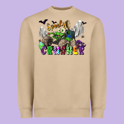 Spooky Crusher Monster Truck Heavyweight Sweatshirt Designed By Lillyallendesigns