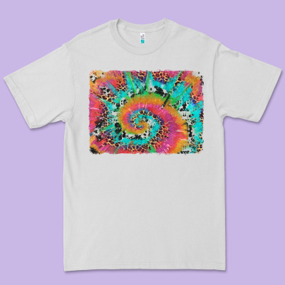 Tie Dye Leopard Cowhide Glitter Background Premium Tee Designed By Artiststas