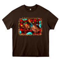 Chocolate Brown Christmas rodeo cowboy Heavy Core Tee - JahusDesignShop