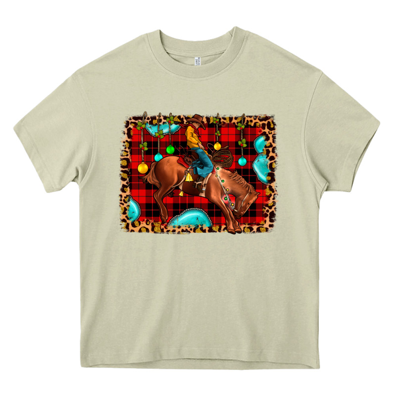 Christmas Rodeo Cowboy Heavy Core Tee by JahusDesignShop | Teevron