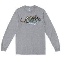 Heather Grey packrat aka, woodrat Long Sleeve Tee - LillyAllenDesigns