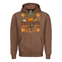 Chestnut Grateful thankful blessed Zipper Hoodie - NancyCooperArtShop