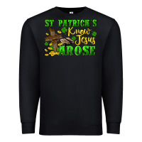 Black St. Patrick's know Jesus arose Premium Sweatshirt - CowGirlArtShop