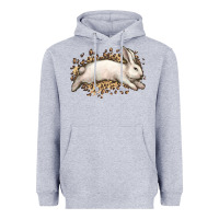 Heather Grey Bunny Rabbit leopard Easter Day Heavyweight Hoodie - HowdyJamesFarm