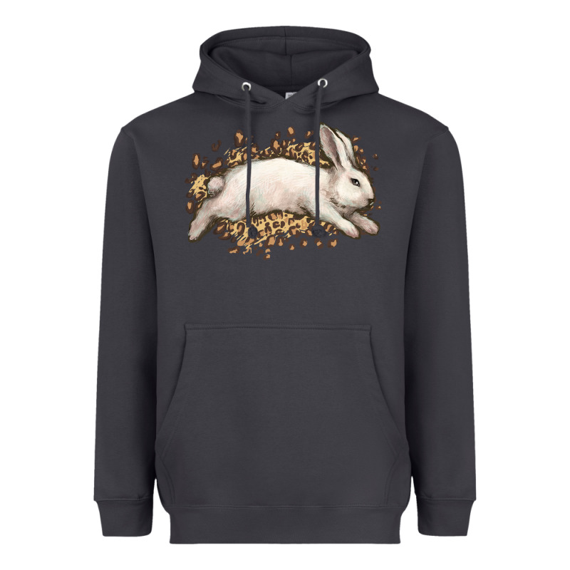 Bunny Rabbit Leopard Easter Day Heavyweight Hoodie by HowdyJamesFarm | Teevron