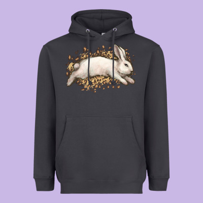 Bunny Rabbit Leopard Easter Day Heavyweight Hoodie Designed By Howdyjamesfarm