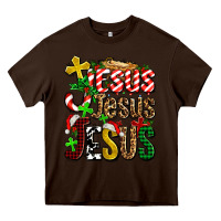 Chocolate Brown jesus jesus jesus Heavy Core Tee - AdoDesignShop