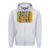 Heather Grey Fall Pumpkin brushstrokes Zipper Hoodie - NancyCooperArtShop